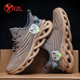 YRZL Men Sports Running Black Jogging Shoes Casual Sneakers Outdoor Breathable Mesh Women Light Shock-absorption Black Tennis