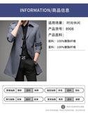 Spring Autumn Long Trench Men Fashion Business Casual Windbreaker Coat Mens Solid Single Breasted Trench Outerwear Plus Size 5Xl