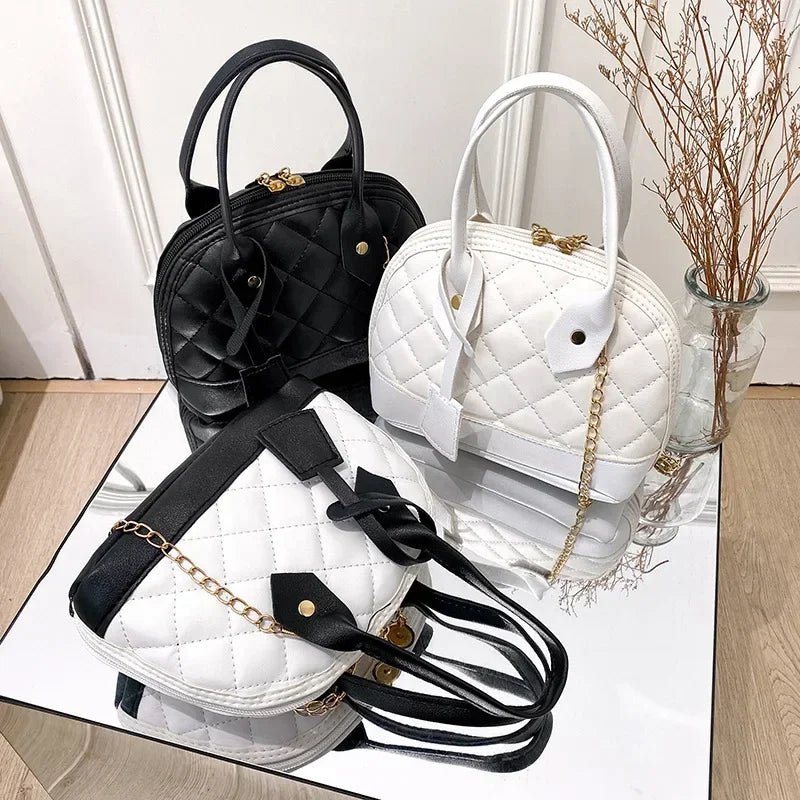 New Fashion Lingge Shell Bag Single Shoulder Messenger Bag