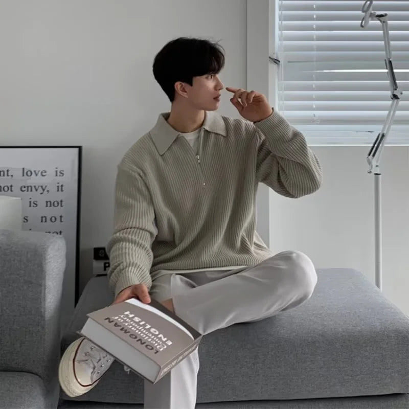 Men Korean Fashion Knitwear Harajuku Knit Sweater