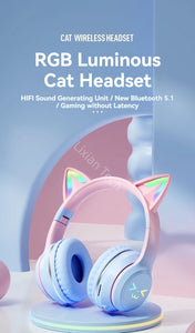 RGB Glow Portable Headphones Blutooth
