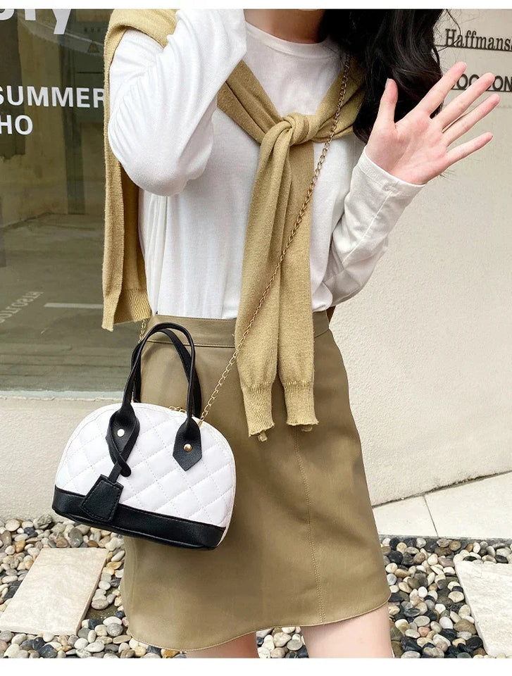 New Fashion Lingge Shell Bag Single Shoulder Messenger Bag