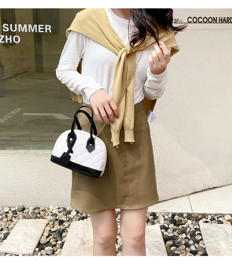 New Fashion Lingge Shell Bag Single Shoulder Messenger Bag