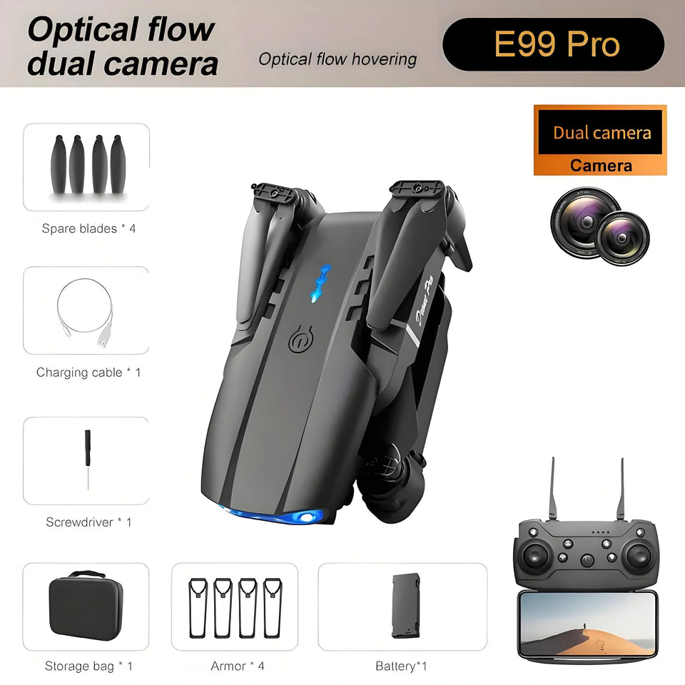 2025 E99 PRO RC Drone, HD Dual Camera FPV WiFi, Foldable RC Quadcopter Drone, RC Drone Toys For Beginners Men's Christmas Gifts