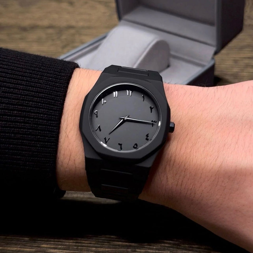 Noiraq™ Arabic Matt Black Watch | Limited Edition